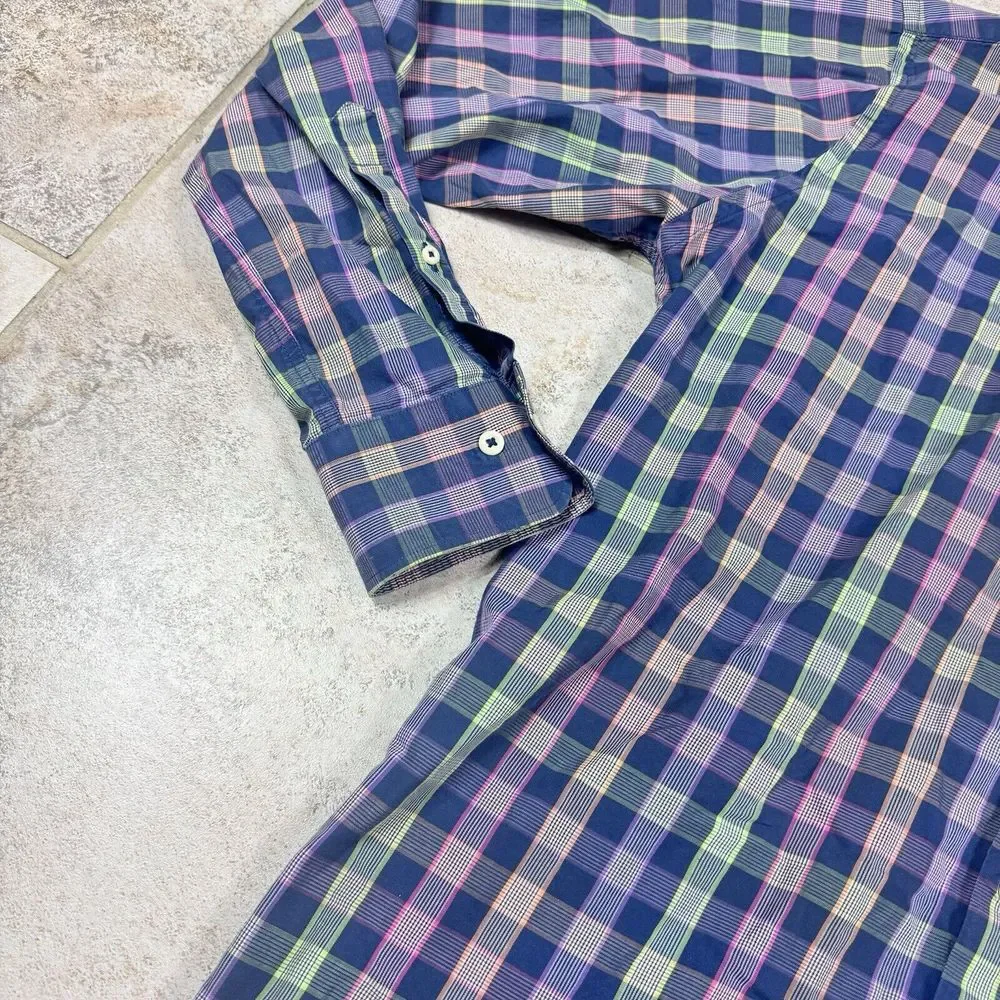 Peter Millar‎ Crown Mens Large Long Sleeve Shirt Button Down Multicolor Check
